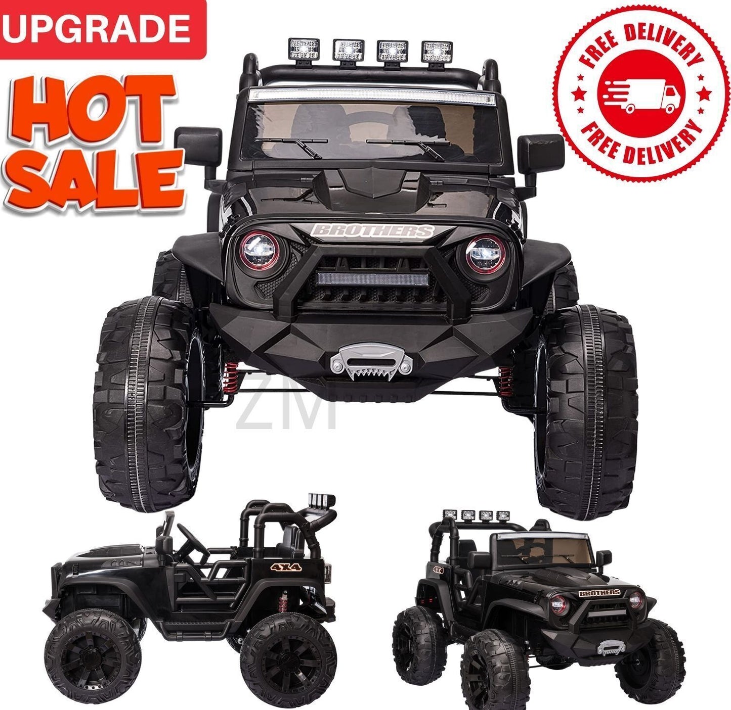 24V Battery-Powered Kids Ride On Truck with Trailer and RC Control - 3 Speeds, Camo Design