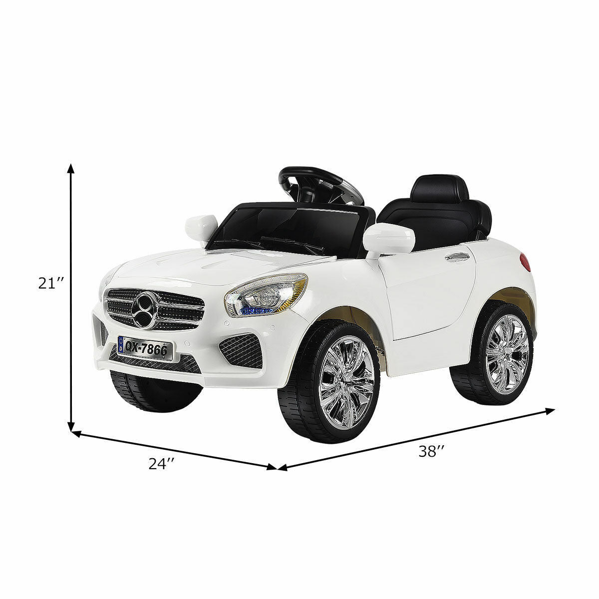 6V Kids Ride On Car with RC Remote Control, Battery Powered and LED Lights - Perfect Gift for Outdoor Fun