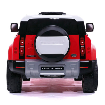 12V Land Rover Defender Kids Ride-On Car with LED Headlights, Leather Seat, MP3 Player, and Remote Control