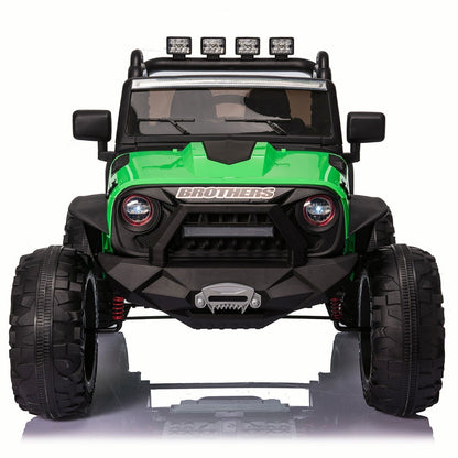 2 Seater 24V Kids Ride On Truck with Remote Control, LED Lights, and 3 Speeds - 2x200W Power