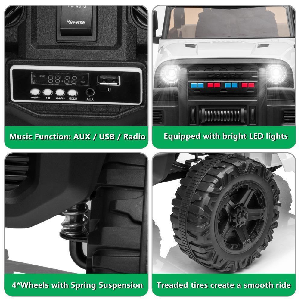 3-Speed Remote Control Ride-On Car Truck with Light and Music for Kids - Perfect Gift for Boys and Girls