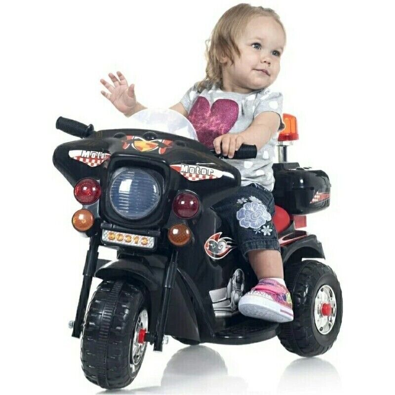Juguete de Policía Eléctrico para Niños y Niñas con Batería Recargable de 3 Ruedas