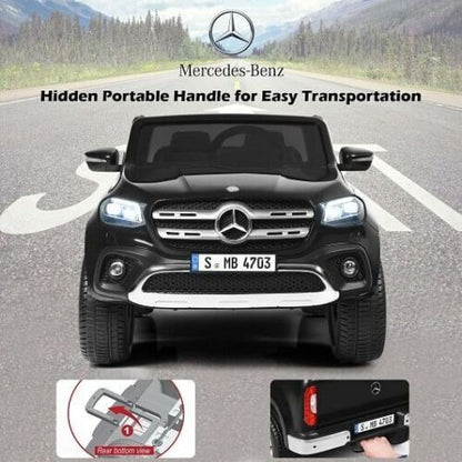 12V 2-Seater Children's Ride-On Car - Officially Licensed Mercedes Benz X Class Remote Control Vehicle with Storage Compartment - Black