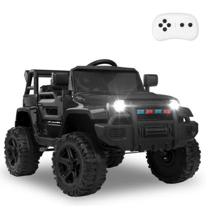 Electric 12V Black Kids Ride-On Truck with 2.4G Remote Control and 3 Speed Modes