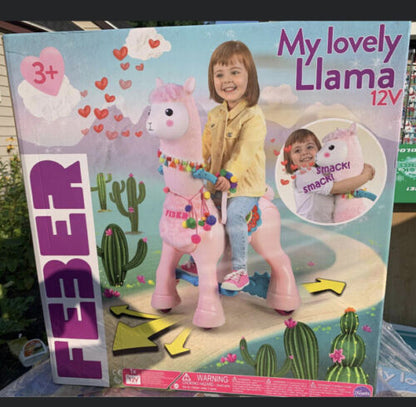 Feber My Lovely Llama 12V Powered Ride-On with Exciting Accessories for Kids