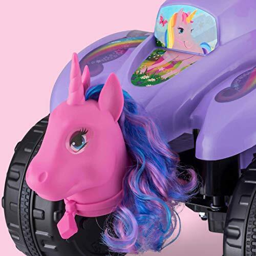 Magical Toddler Unicorn Quad Ride-On Toy with 6V Battery for Kids Ages 1.5-3 in Purple