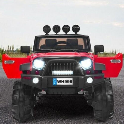 Red 12V Kids Ride On Truck with Remote Control and Double Magnetic Door