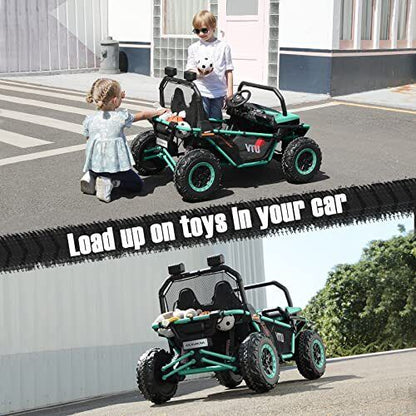 Green Off-Road UTV Electric 2-Seater XL Ride-On Car for Children - 12V Powered