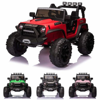 2 Seater Electric Kids Ride On Truck Car with Parent Remote Control and LED Lights - 24V 2x200W