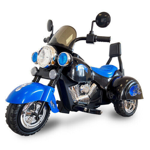 Electric 3-Wheel Chopper Motorcycle Toy for Kids with LED Headlights