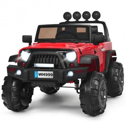 Red 12V Kids Ride On Truck with Remote Control and Double Magnetic Door