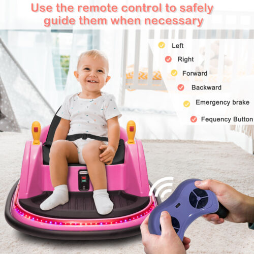 Stylish Pink 6V 7A.h Bumper Car for Endless Fun