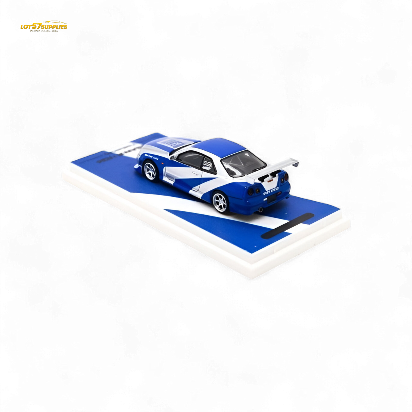 TimeMicro Skyline GT-R R34 Blue Silver 1:64