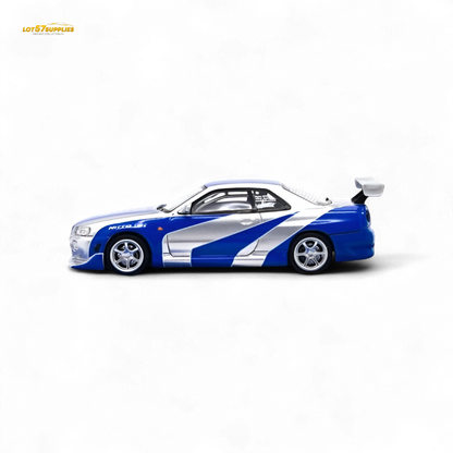 TimeMicro Skyline GT-R R34 Blue Silver 1:64