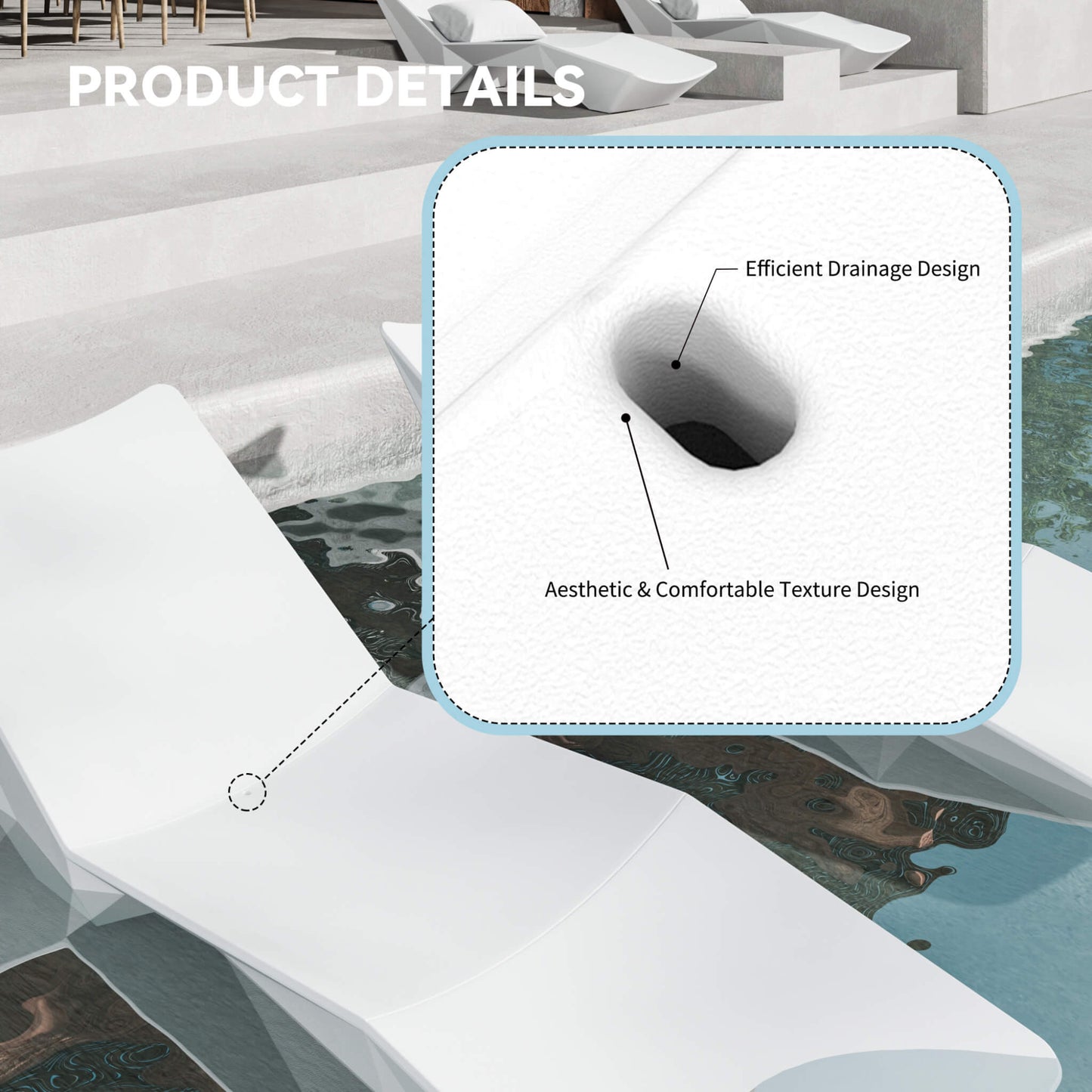 Alora S-Shaped Outdoor Natural Arc Pool Lounger (SAK82405)
