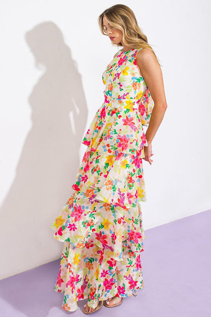 DEL REY HIGH RISE WOVEN MAXI DRESS