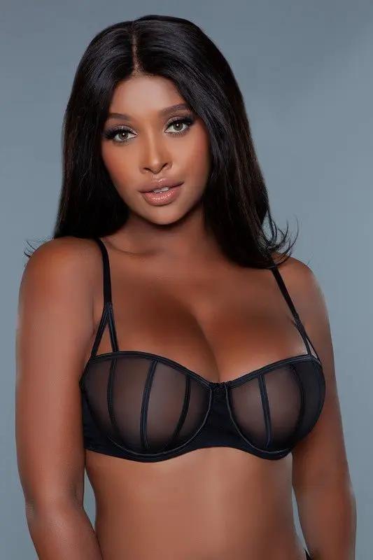 Pants Premium BE WICKED Sabrina Balconette Bra 32A Black Mesh