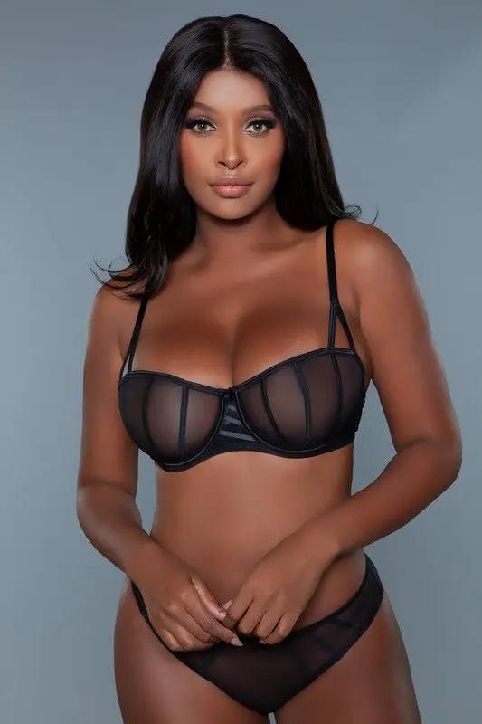 Balconette Bra - Adjustable Straps - Sabrina Black