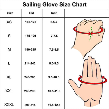 Sailing Gloves 2 Cut Fingers Unisex For Kayaking, Water Sports 8683
