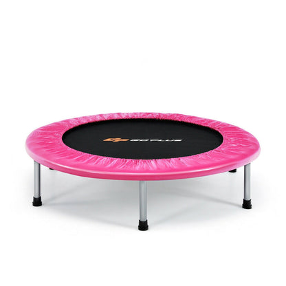 38 Inch Mini Folding Trampoline Portable Leisure Fitness Backboard-Pink