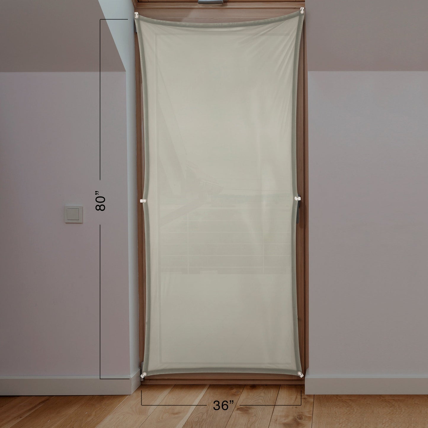 (36" x 80") Gray Door Holographic Rear Projection Screen with Mounting Hardware for Projecting Halloween Videos
