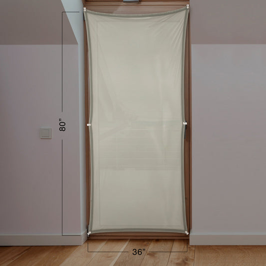 (36" x 80") Gray Door Holographic Rear Projection Screen with Mounting Hardware for Projecting Halloween Videos