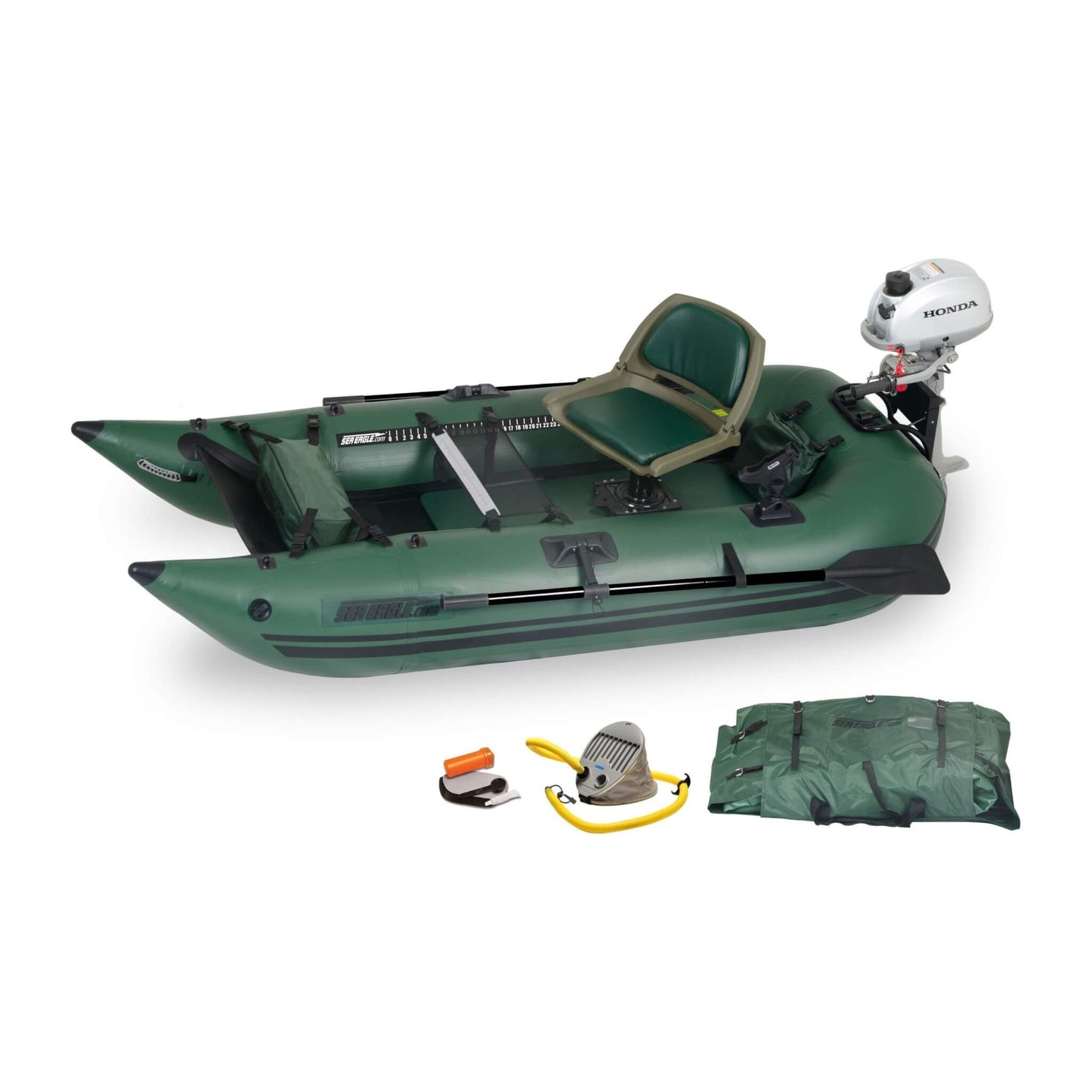 Sea Eagle 1-Person Frameless Pontoon Inflatable Fishing Boat, 9FT [285FPBK] (SAK93163)
