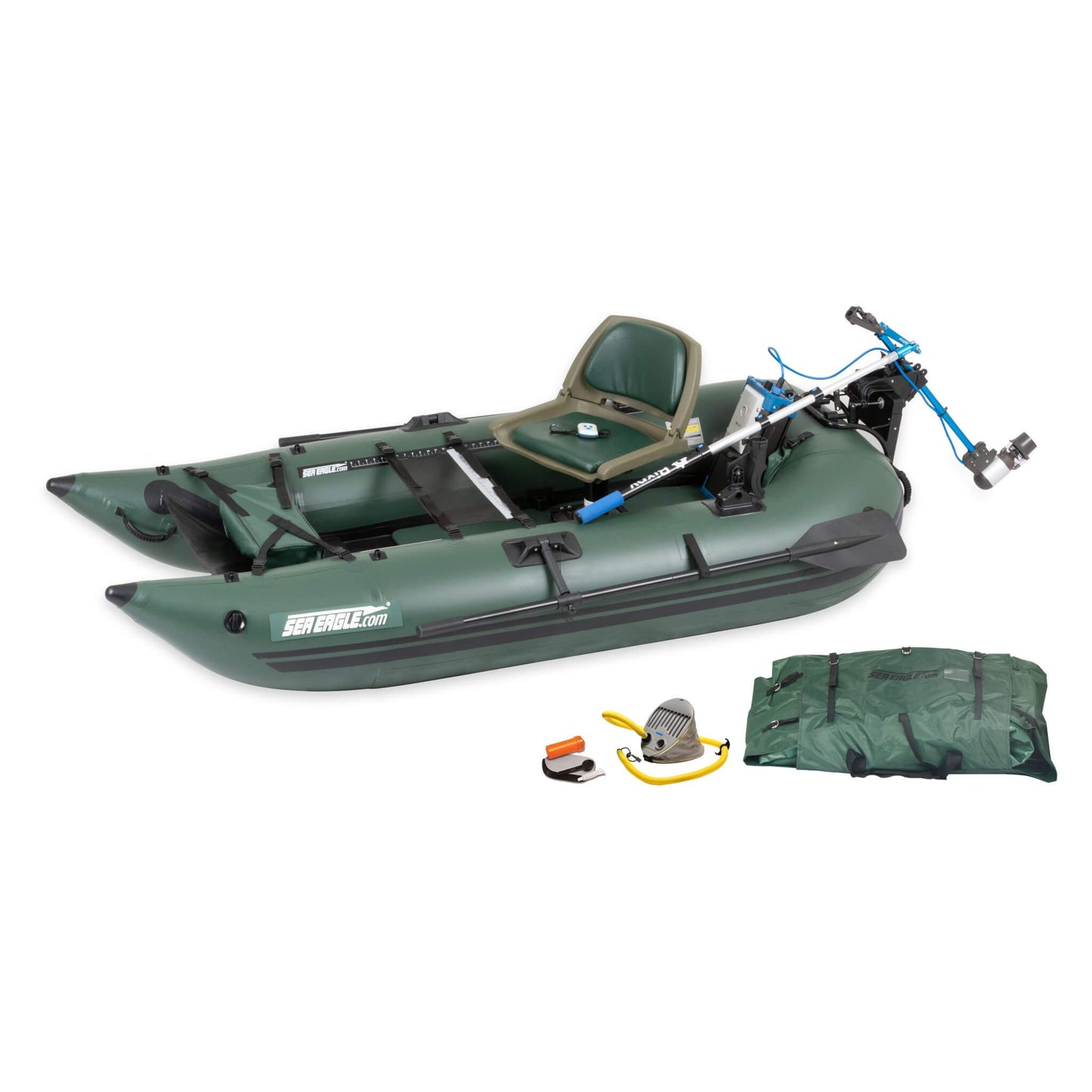 Sea Eagle 1-Person Frameless Pontoon Inflatable Fishing Boat, 9FT [285FPBK] (SAK93163)