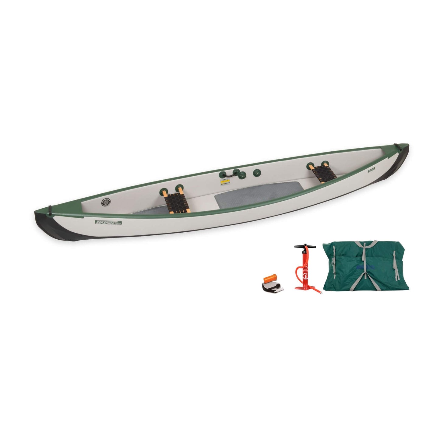 Sea Eagle 3-People TC16 High Pressure All Drop Stitch Inflatable Travel Canoe, 16FT [TC16K] (SAK43086)