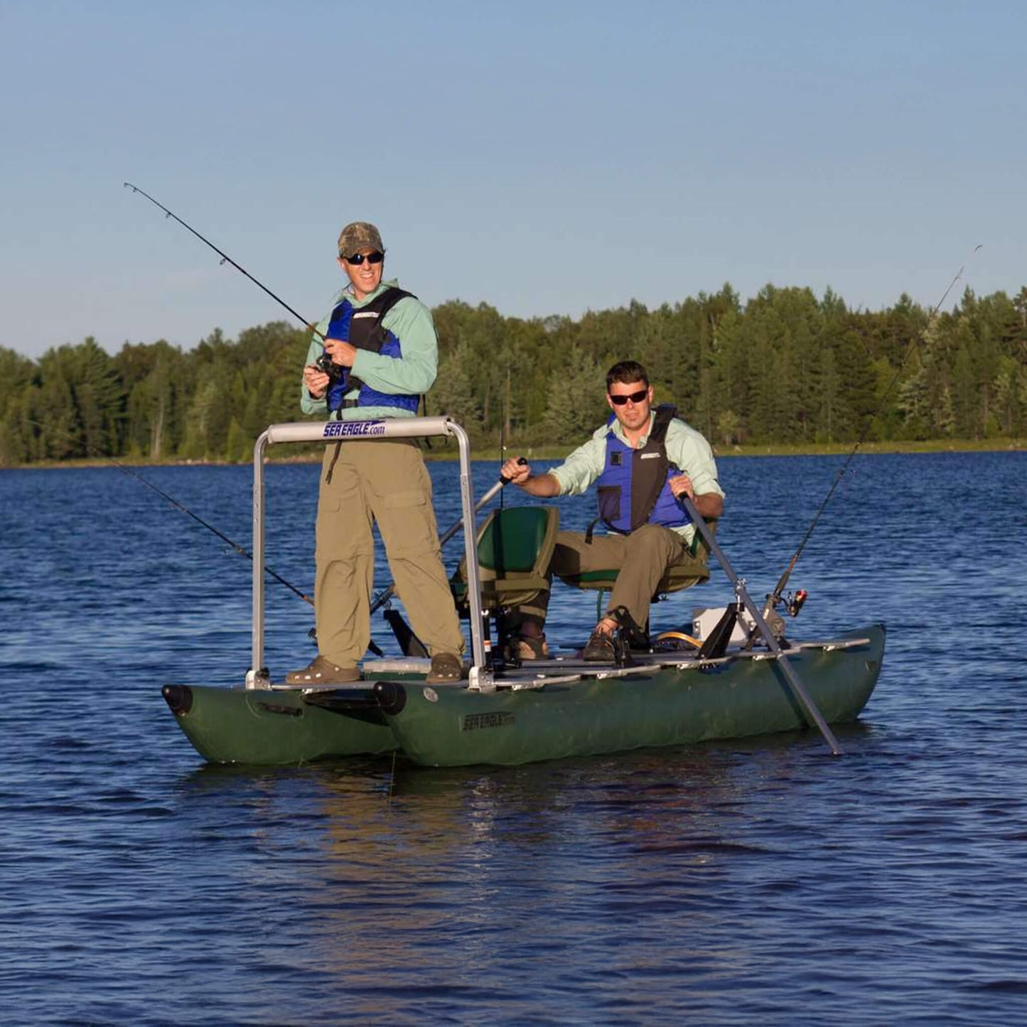 Sea Eagle 375FC FoldCat 2-Persons Inflatable Fishing Lightweight Pontoon Boat [375FCK] (SAK34652)