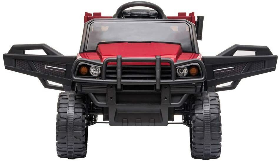 SEGMART 12V Ride-On Tractor Truck with RC Control and Trailer for Kids