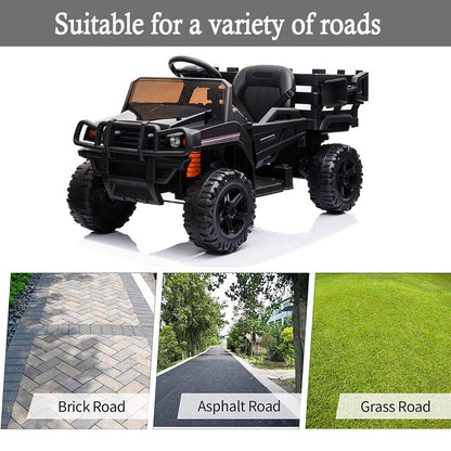 SEGMART 12V Ride-On Tractor Truck with RC Control and Trailer for Kids