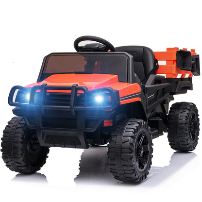 SEGMART 12V Ride-On Tractor Truck with RC Control and Trailer for Kids