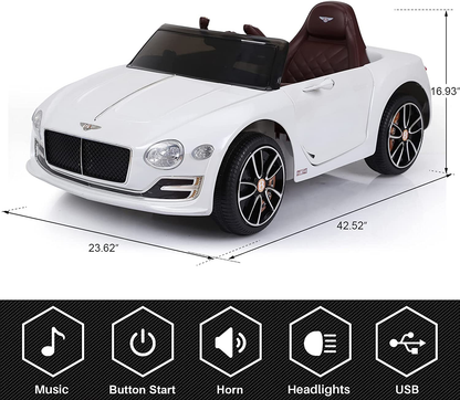 SEHOMY Bentley Licensed Electric Kid Car with Parent Remote Control - Perfect for Little Drivers!