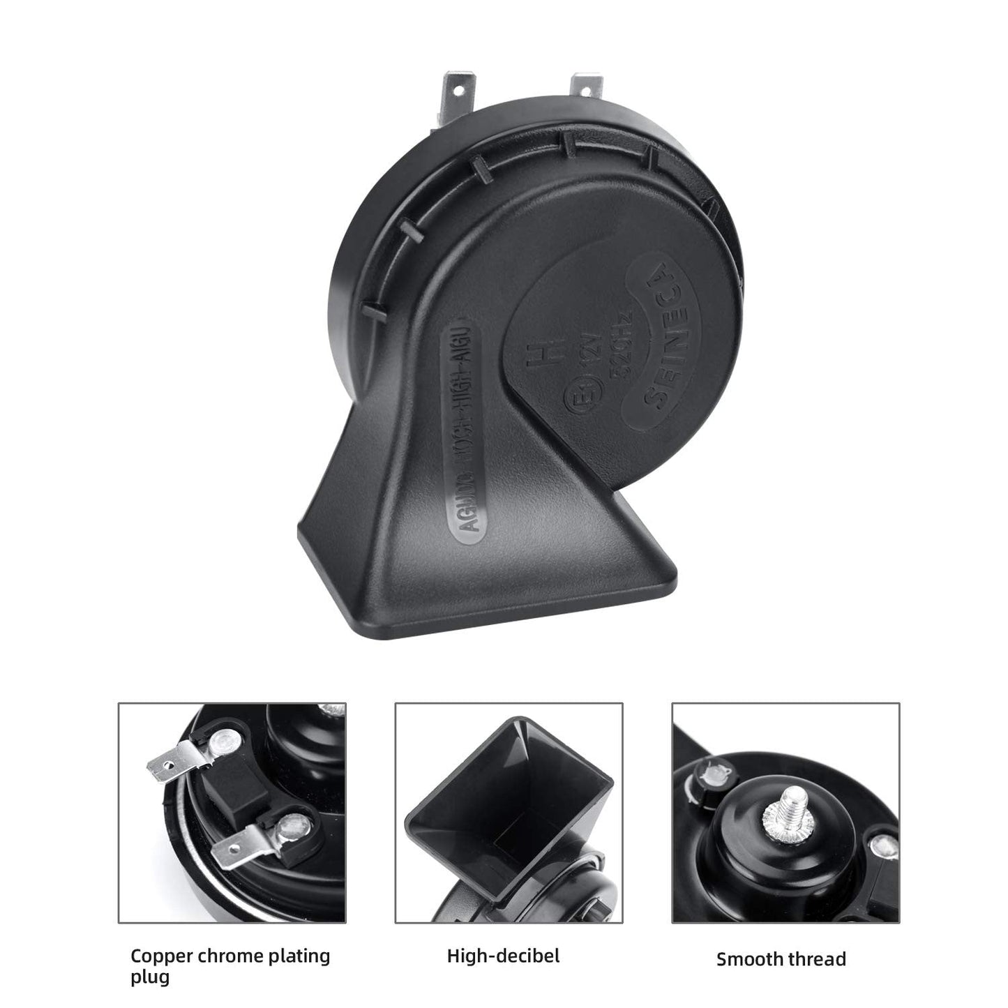 12V Waterproof Loud High Tone Snail Electric Car Horn Single