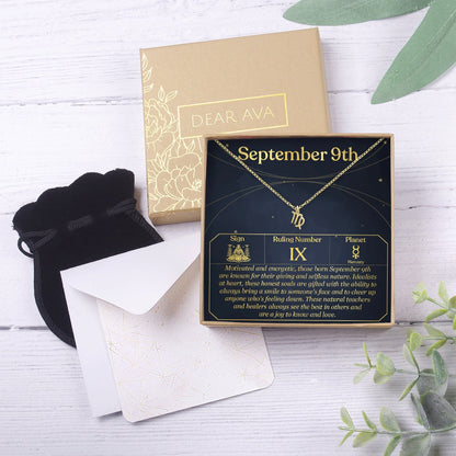 September 9th Virgo Necklace