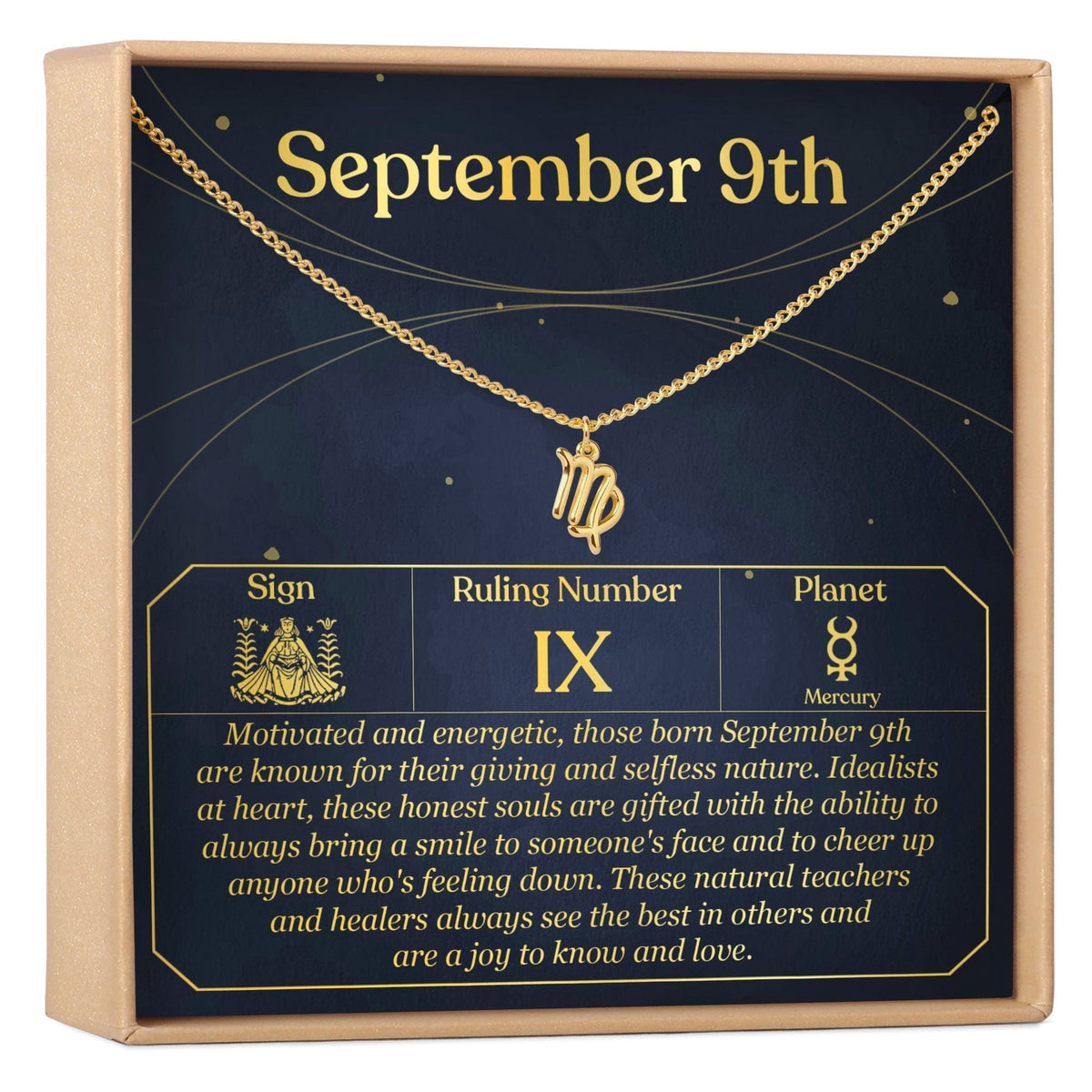 September 9th Virgo Necklace