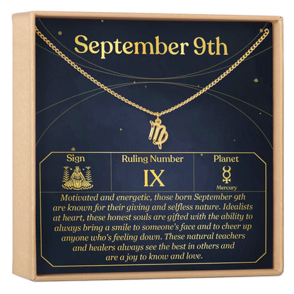 September 9th Virgo Necklace
