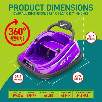 Electric Kids Ride-On Bumper Car Vehicle with Remote Control Purple