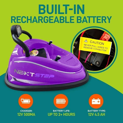 Electric Kids Ride-On Bumper Car Vehicle with Remote Control Purple