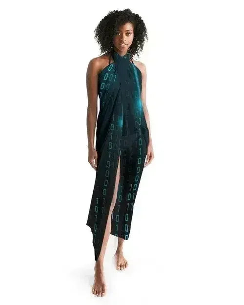 Sheer Sarong Swimsuit Cover Up Wrap / Blue Code