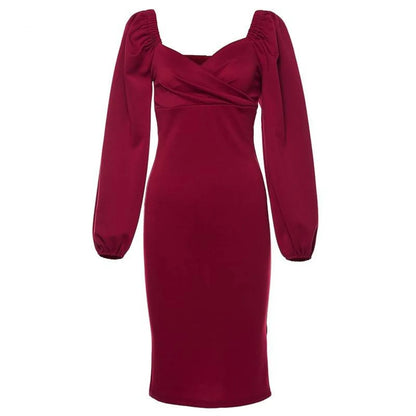 Off Shoulder Lantern Sleeve Dress