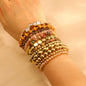 Vintage Irregular Resin Silver Chip Bracelet Set