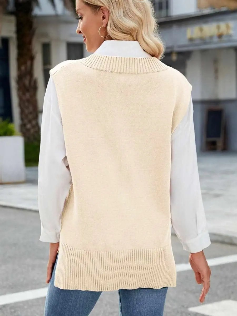 Sweater Vest - V-Neck Acrylic - Women's Layering Fashion