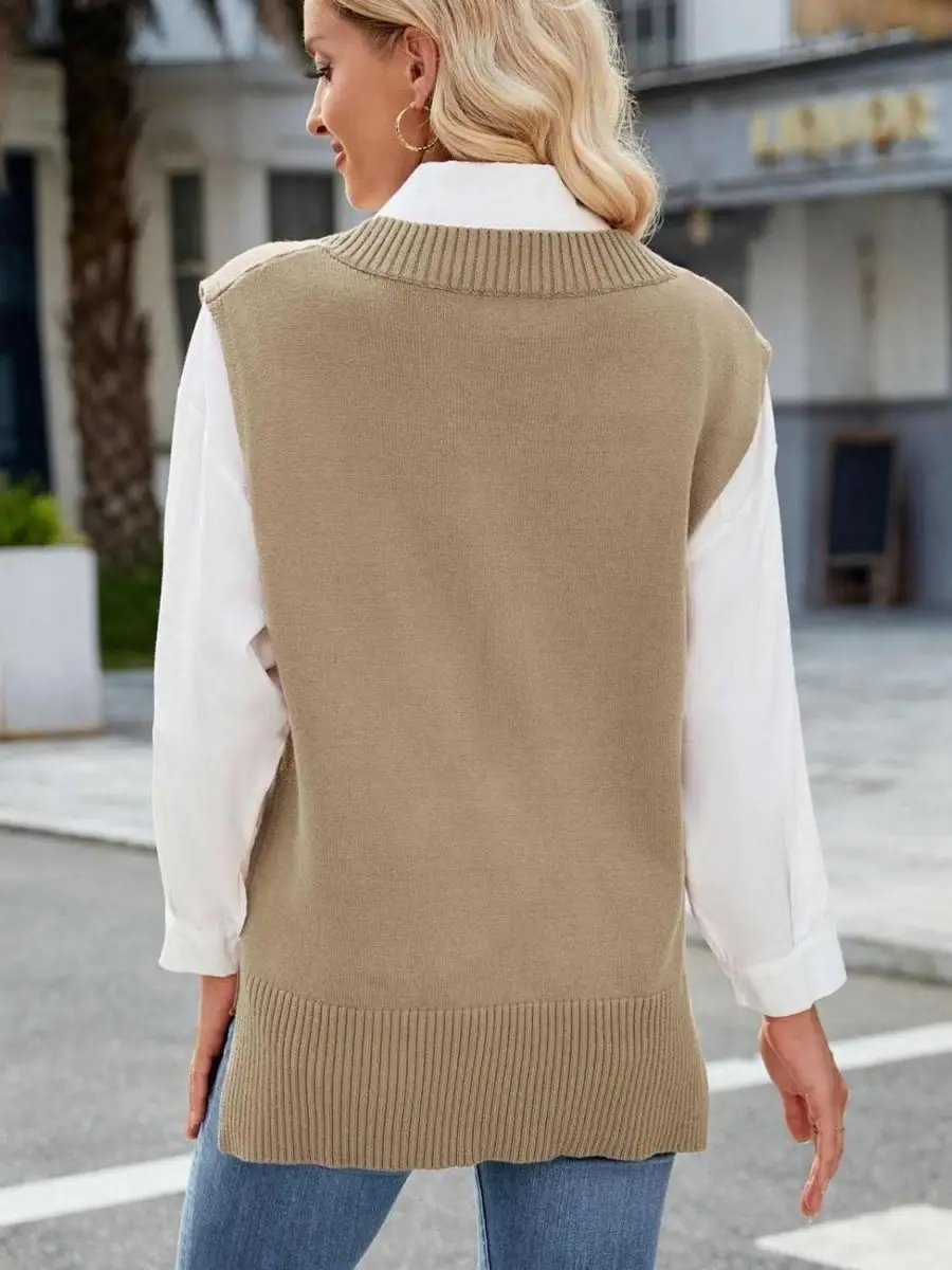 Sweater Vest - V-Neck Acrylic - Women's Layering Fashion
