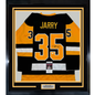 Framed Autographed/Signed Tristan Jarry 35x39 Pittsburgh Black Hockey Jersey JSA COA