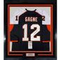 Framed Autographed/Signed Simon Gagne 35x39 Philadelphia Black Hockey Jersey JSA COA