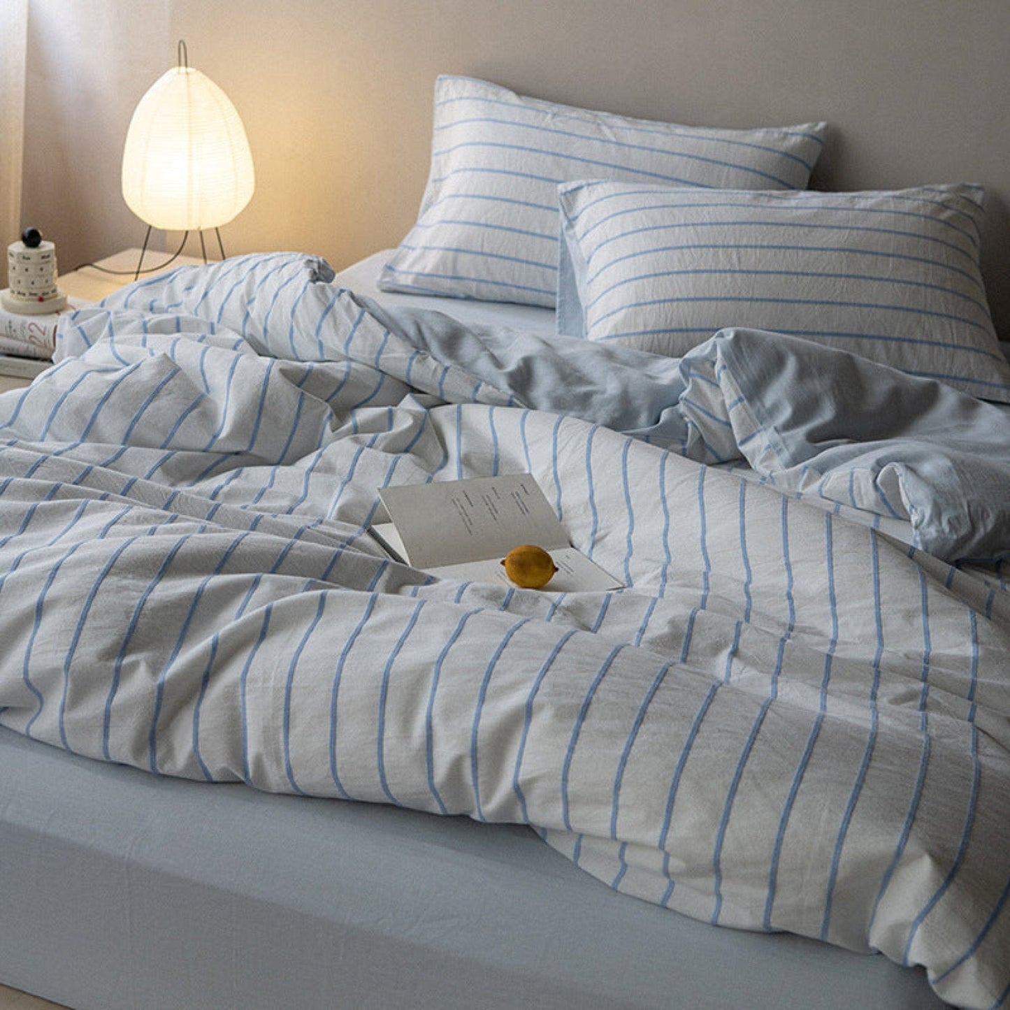 Skye Refreshing Striped Bedding Set / Blue