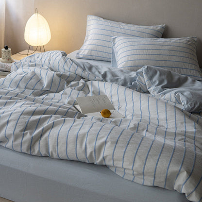 Skye Refreshing Striped Bedding Set / White