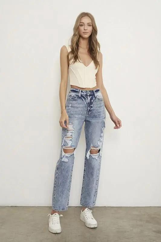 Women's Jeans Jeans - Comfortable Fit - Slim Boyfriend Style
